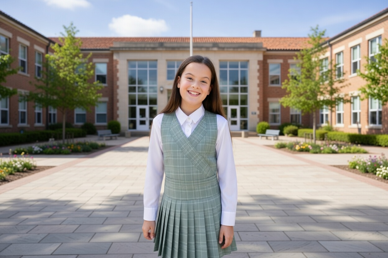 Estudiantes mexicanos con uniformes escolares de calidad