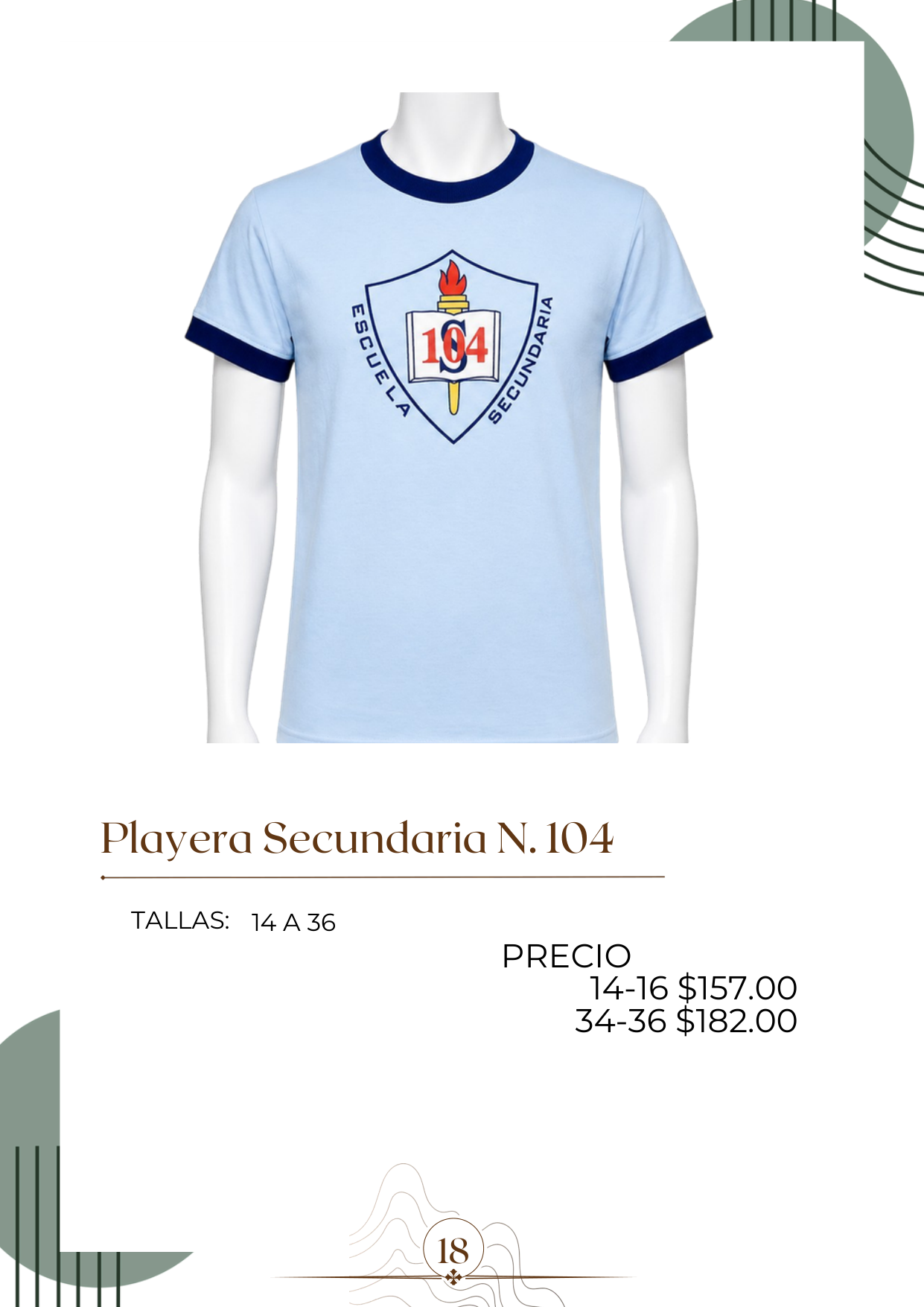 Playera Secundaria N. 104 Alt
