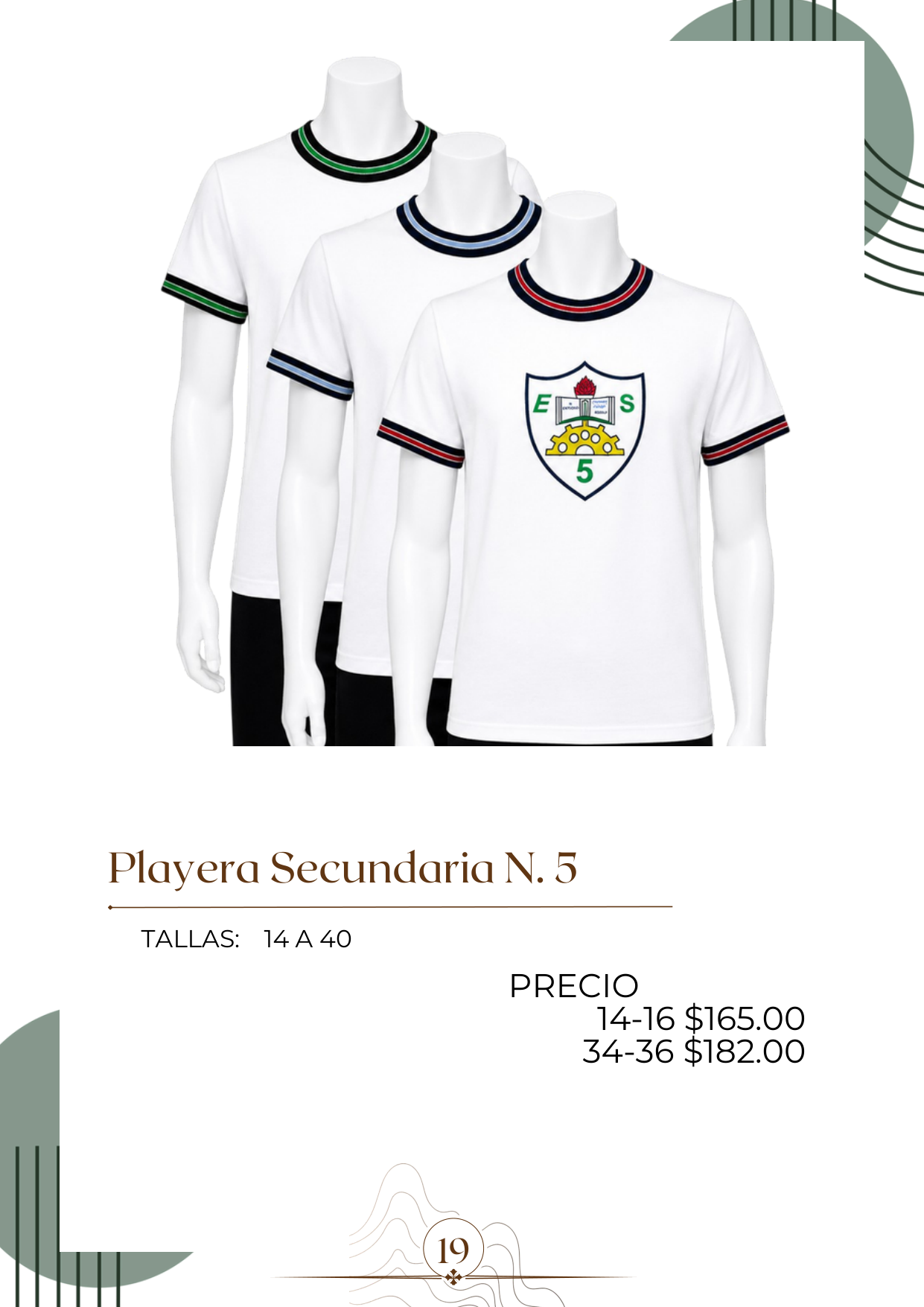 Playera Secundaria N. 5 Alt