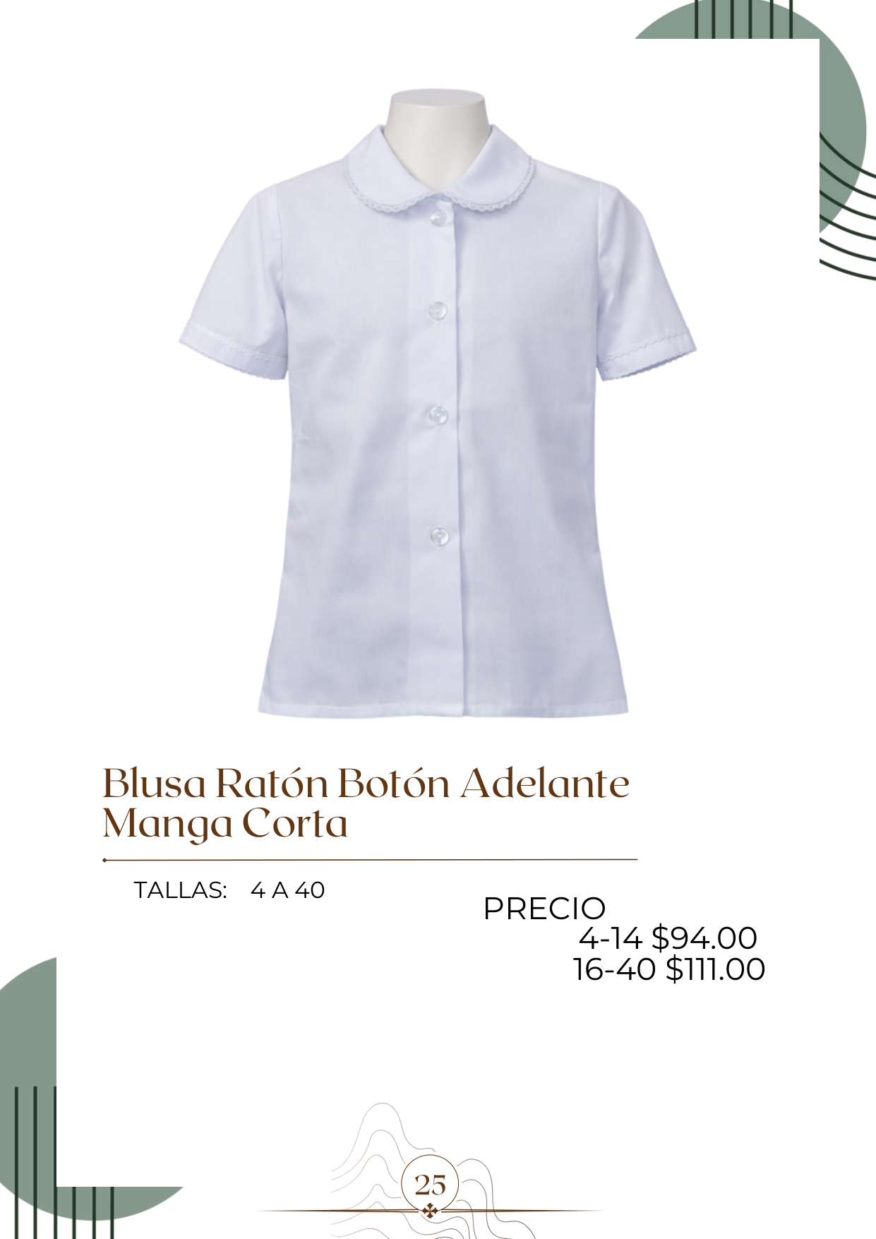 Blusa Ratón Botón Adelante Manga Corta Alt