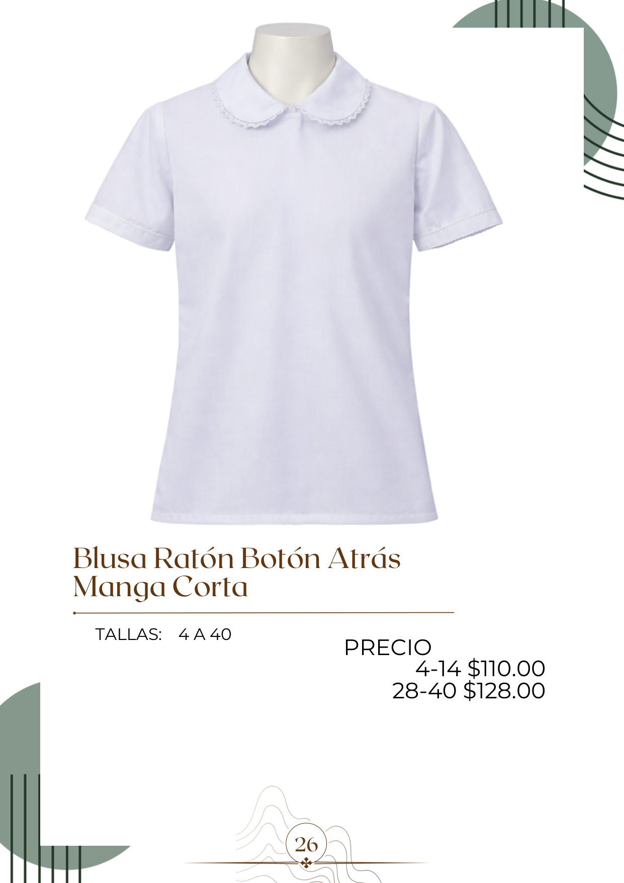 Blusa Ratón Botón Atrás Manga Corta Alt
