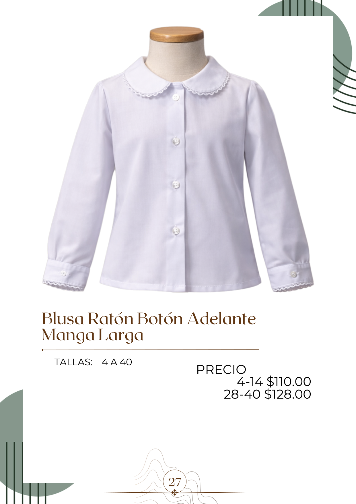 Blusa Ratón Botón Adelante Manga Larga Alt