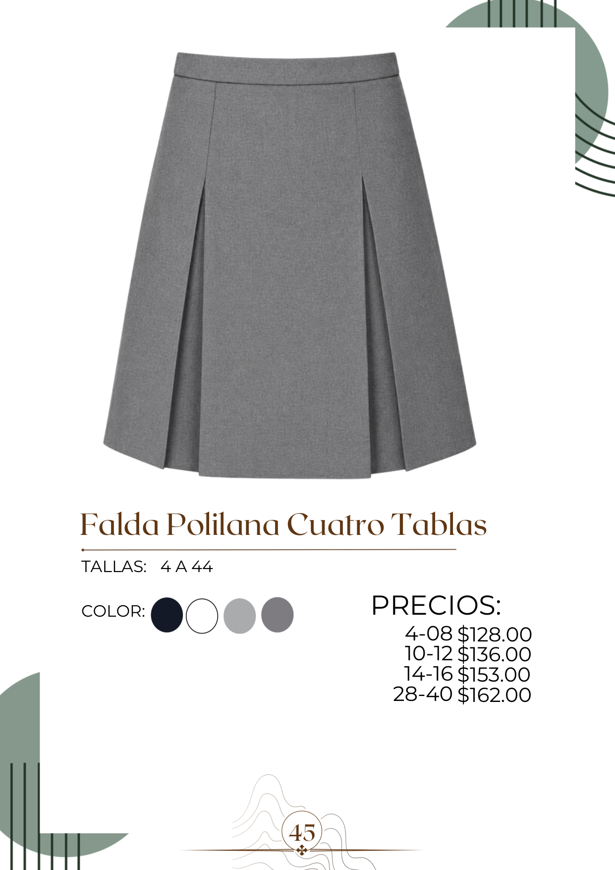 Falda Polilana Cuatro Tablas Alt
