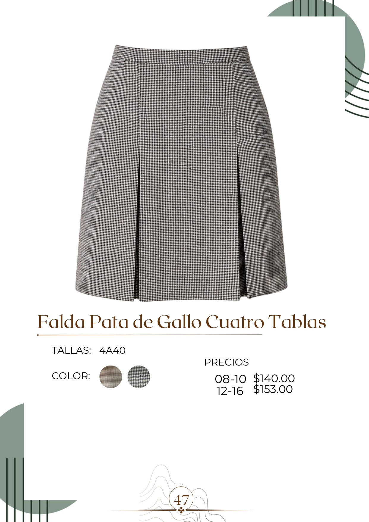 Falda Pata de Gallo Cuatro Tablas Alt