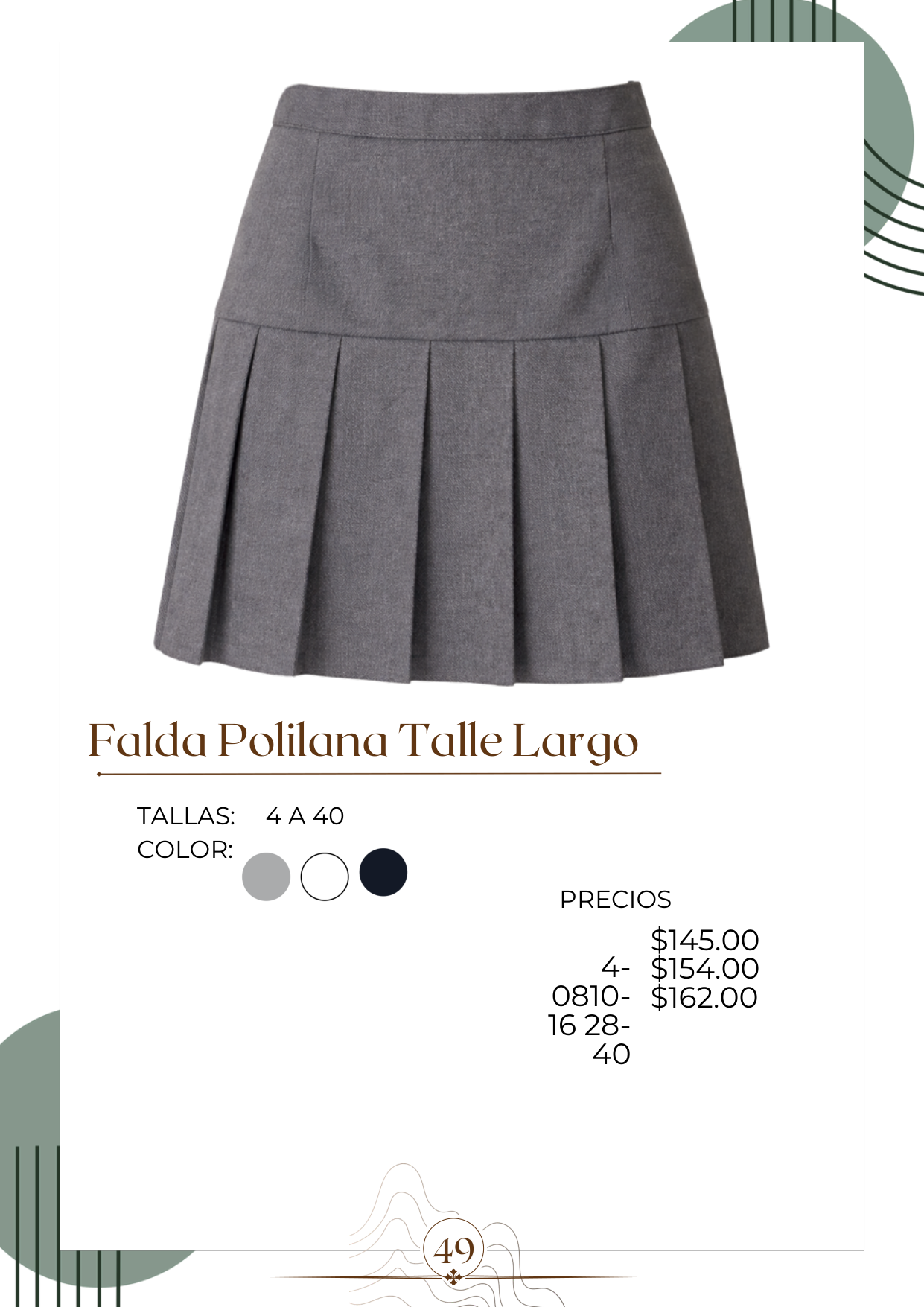 Falda Polilana Talle Largo Alt
