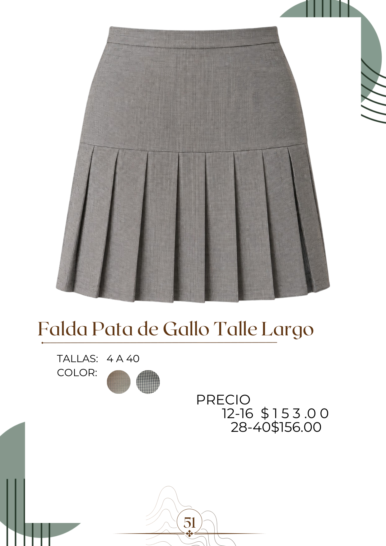 Falda Pata de Gallo Talle Largo Alt