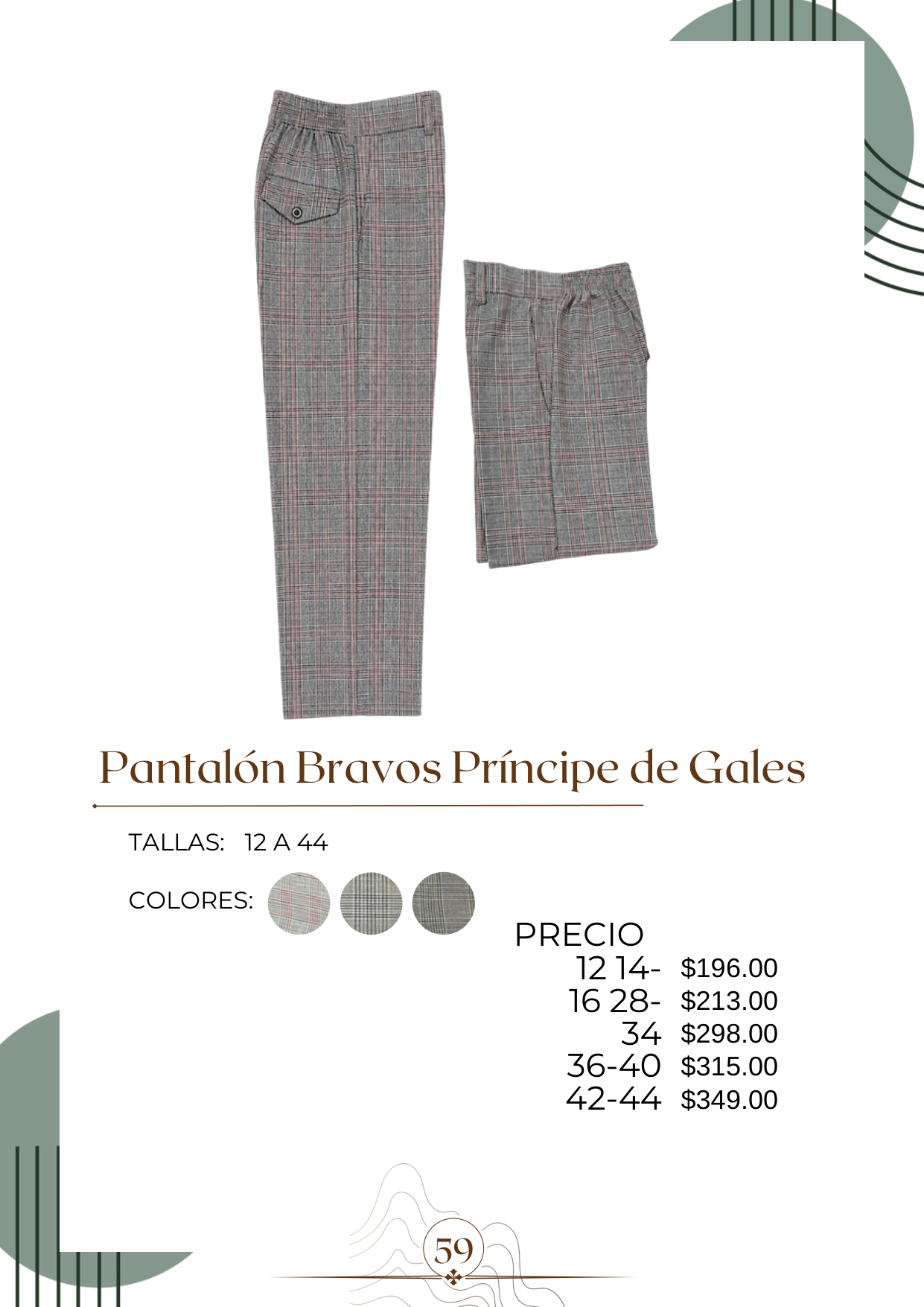 Pantalón Bravos Príncipe de Gales Alt