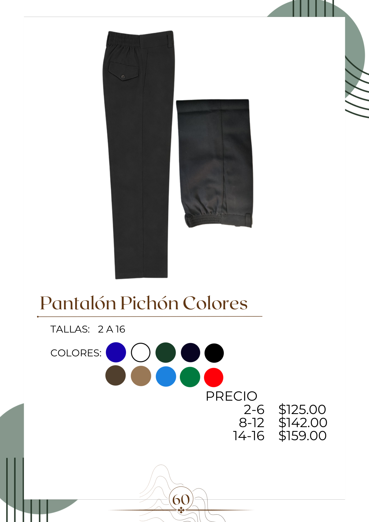 Pantalón Pichón Colores Alt