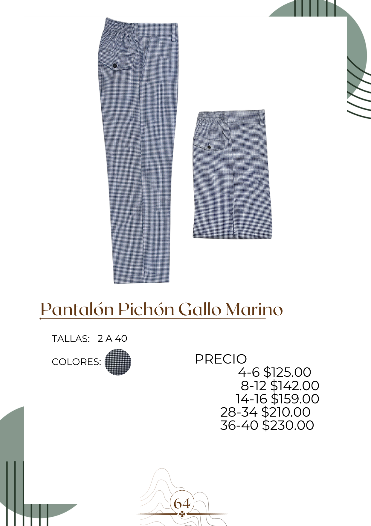 Pantalón Pichón Gallo Marino Alt