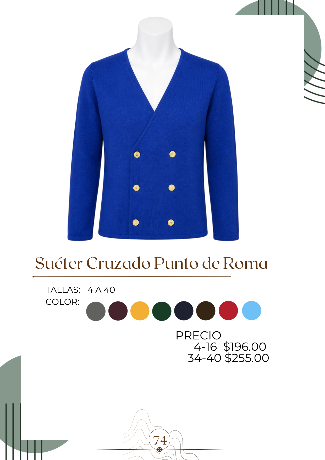 Suéter Cruzado Punto de Roma Alt