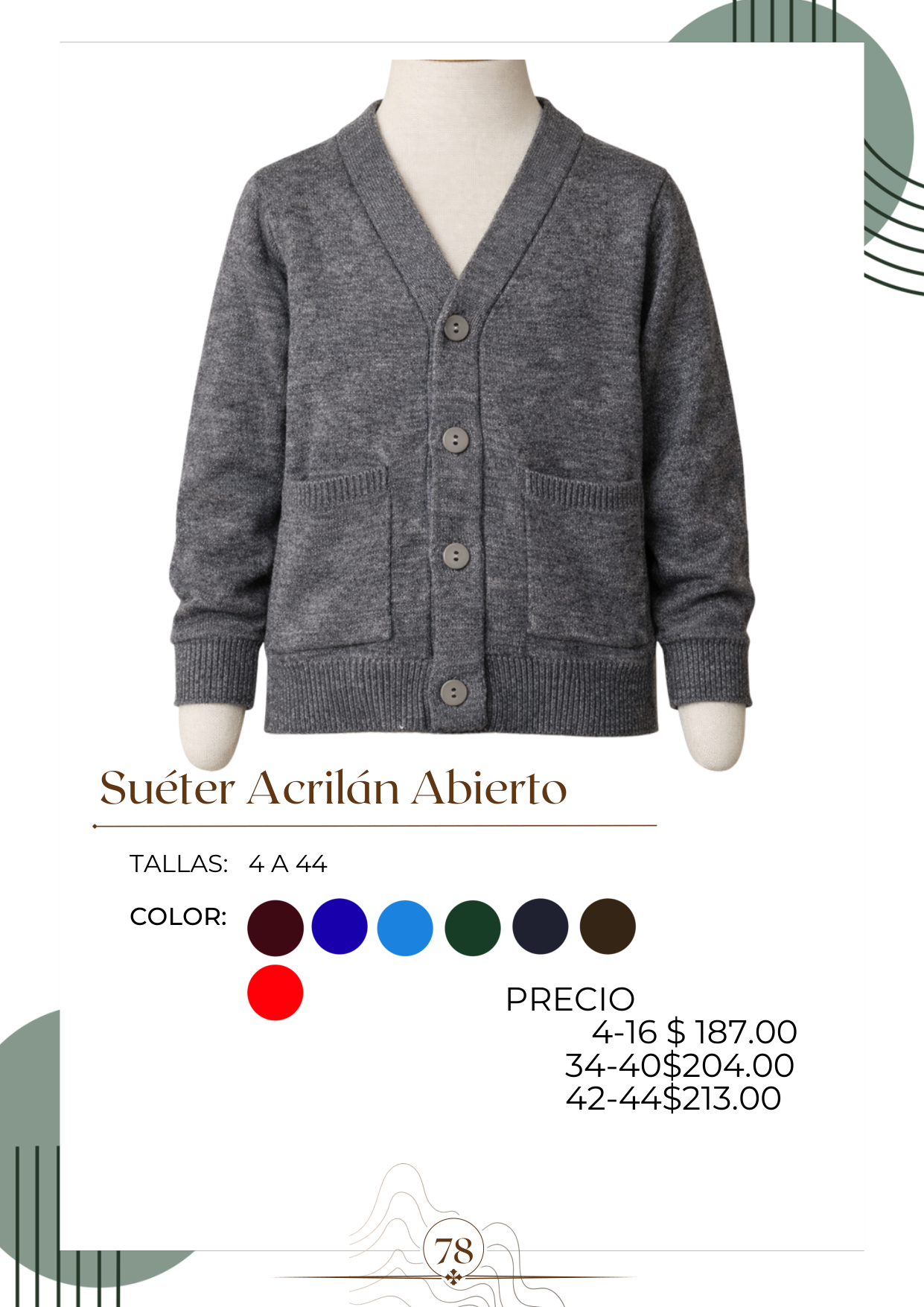 Suéter Acrilán Abierto Alt