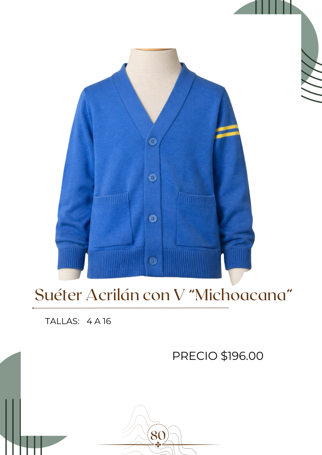 Suéter Acrilán con V “Michoacana” Alt