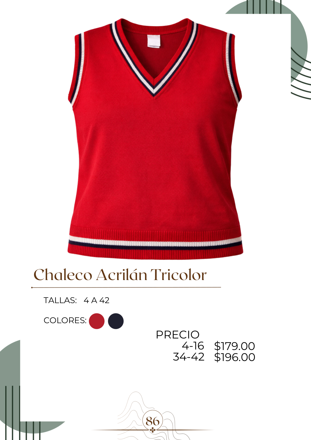 Chaleco Acrilán Tricolor Alt
