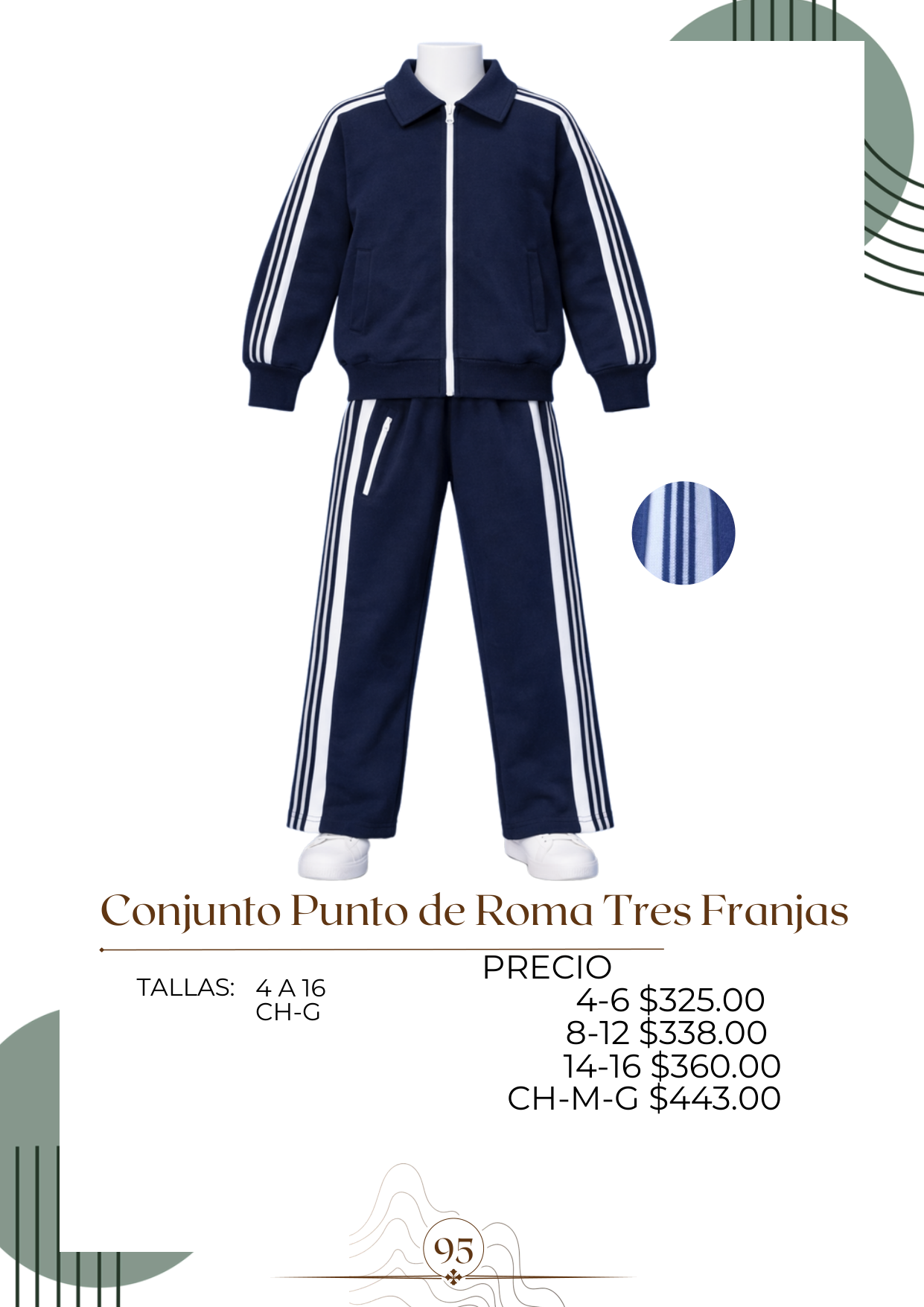 Conjunto Punto de Roma Tres Franjas Alt