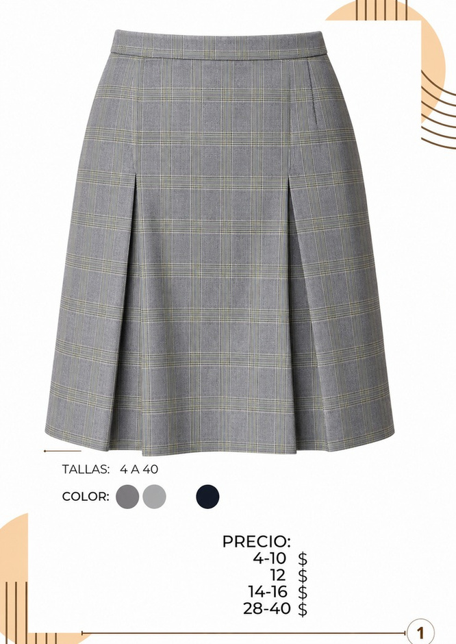 Falda Príncipe de Gales Cuatro Tablas